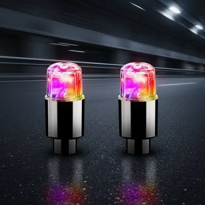 Colorful LED Tire Valve Caps for Bike Wheels - Hehif