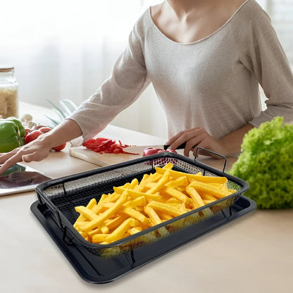 Easy Clean Air Fryer Tray Set with Compact Storage Rack