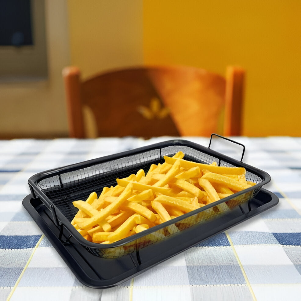 Easy Clean Air Fryer Tray Set with Compact Storage Rack