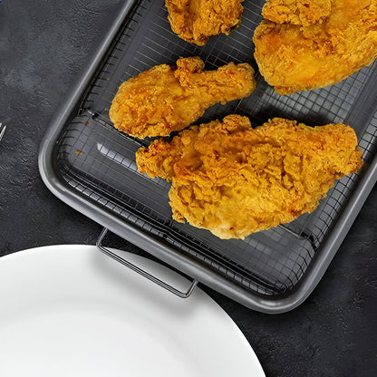 Easy Clean Air Fryer Tray Set with Compact Storage Rack
