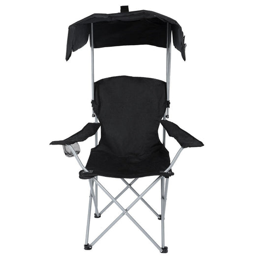 Folding Outdoor Recliner Chair with Shade and Drink Holder - Hehif