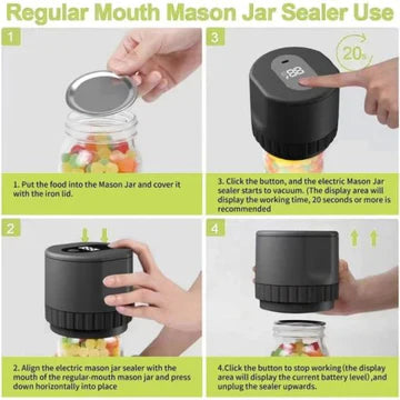 Portable Mason Jar Vacuum Food Saver Kit