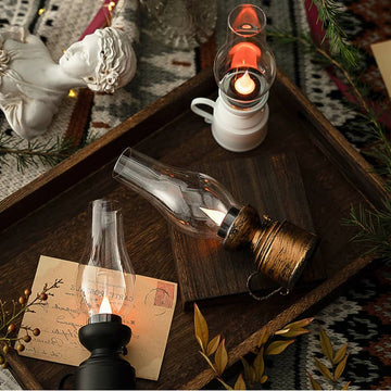 Retro Style LED Lantern, Flickering Flame Effect