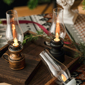 Retro Style LED Lantern, Flickering Flame Effect