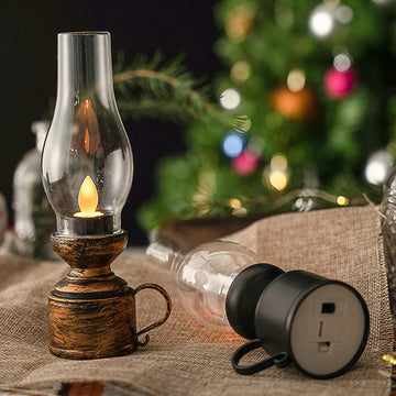 Retro Style LED Lantern, Flickering Flame Effect