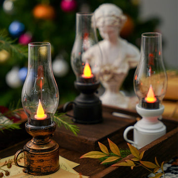 Retro Style LED Lantern, Flickering Flame Effect