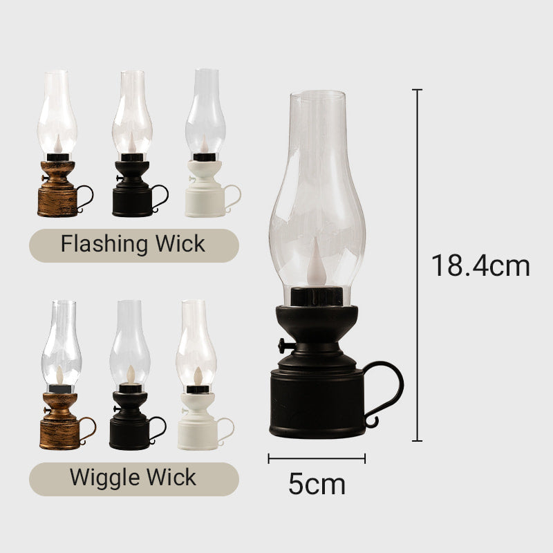Retro Style LED Lantern, Flickering Flame Effect