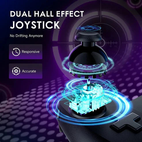 M10 Wireless Gaming Controller with Hall Sensors and Rubber Grip