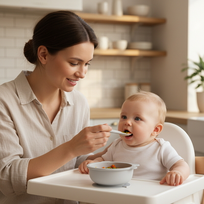 Easy Grip Baby Food Bowl and Spoon Set