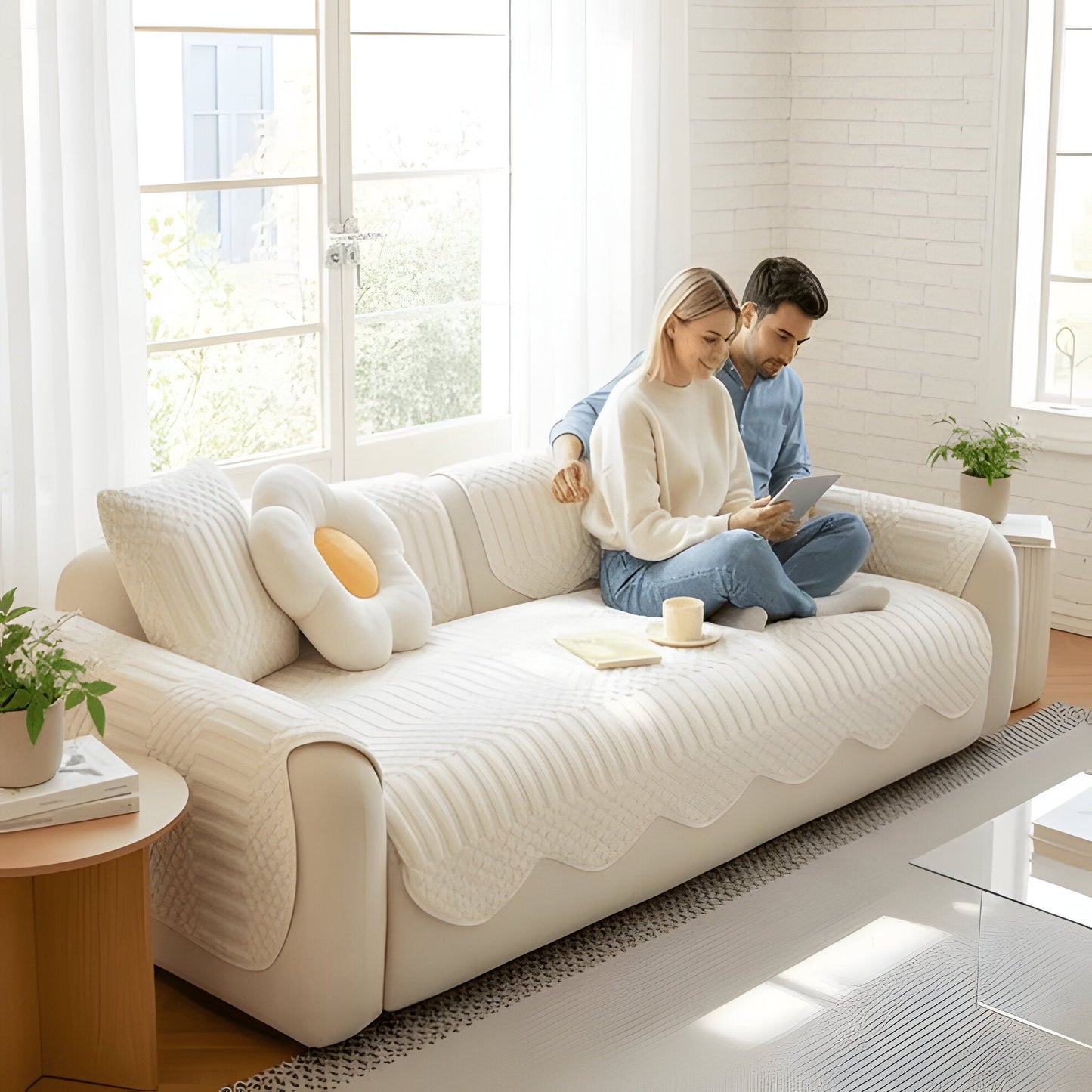 Plush Fuzzy Sofa Throw for Cold Weather Comfort