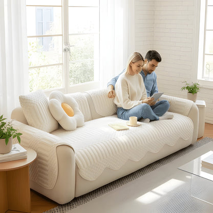 Plush Fuzzy Sofa Throw for Cold Weather Comfort