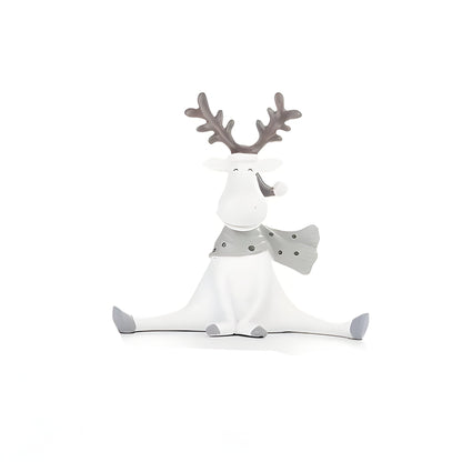 Colorful Reindeer Christmas Figurine 5.5 Inch Resin Decor