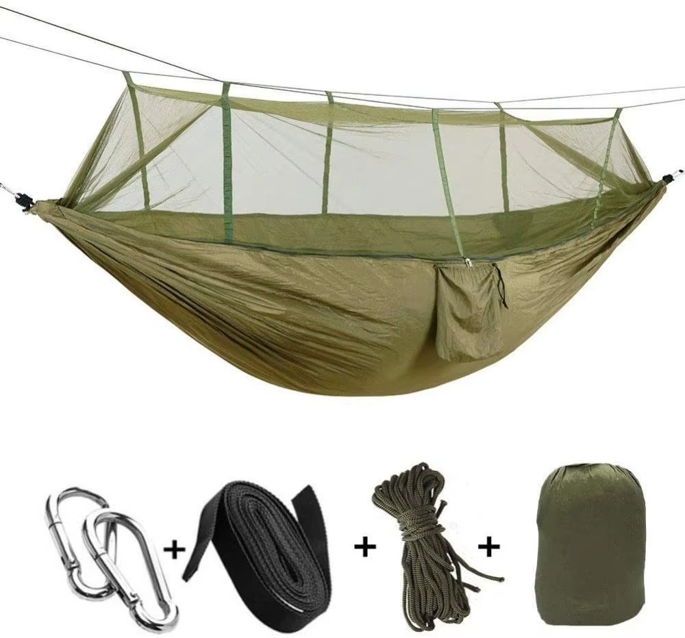 Compact 2-Person Camping Hammock with Bug Net