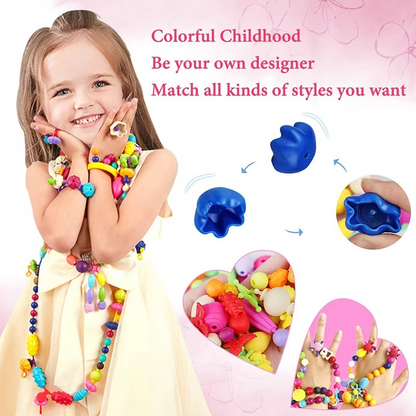 Fun Bead Craft Kit for Children, 100pc Jewelry Set