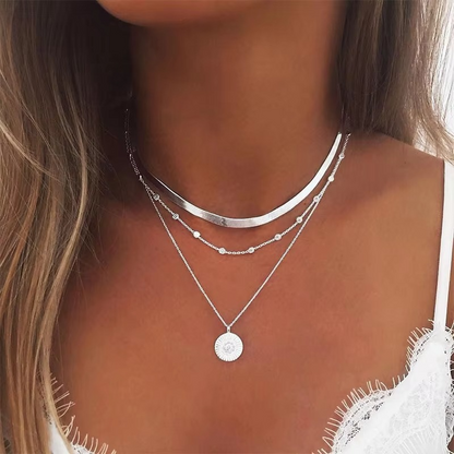 Fashionable Layered Heart and Chain Choker Necklace