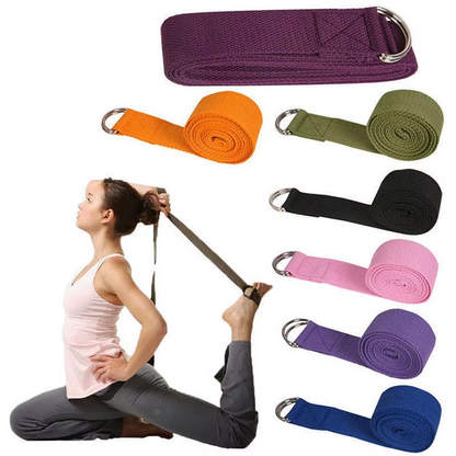 Durable Yoga Strap with Metal Buckle for Fitness Stretching