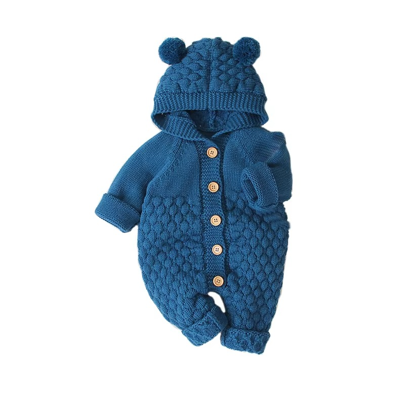 Soft Baby Jumpsuit with Cute Teddy Ears