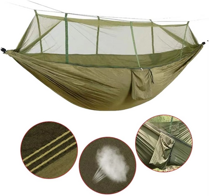 Compact 2-Person Camping Hammock with Bug Net