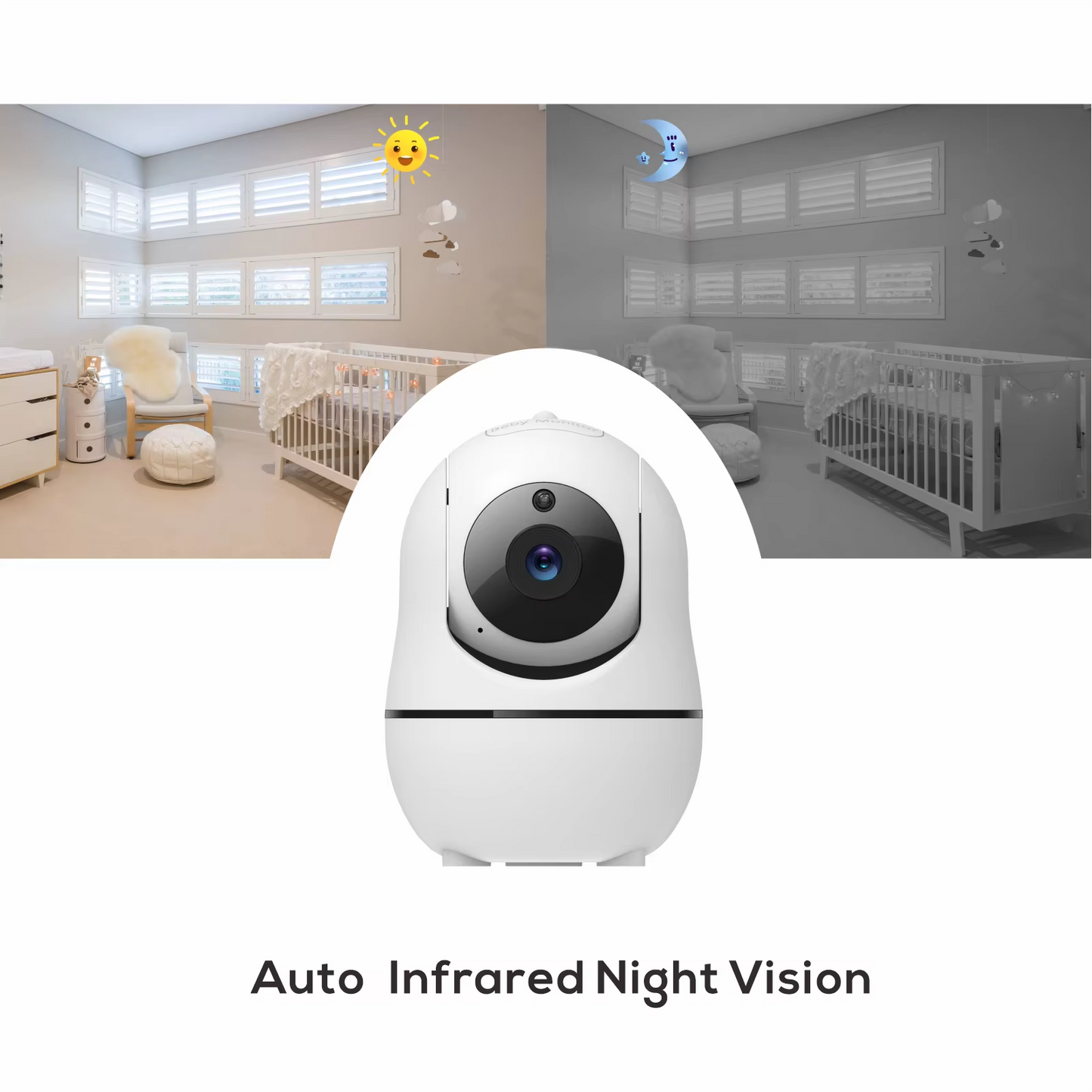 Large Screen Baby Video Monitor with Camera and Audio