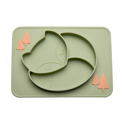 Soft Baby Food Plate with Cute Fox Character