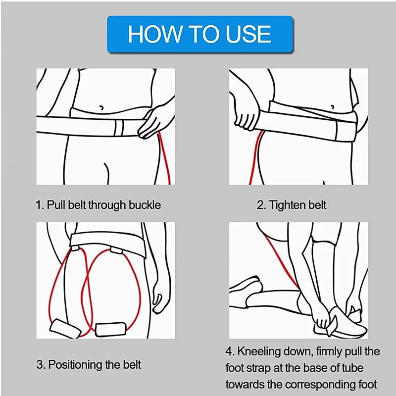 Adjustable Fitness Belt with Resistance Bands for Leg Workouts