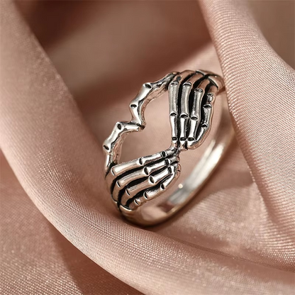 Edgy Dark Heart and Dice Stainless Steel Ring Set