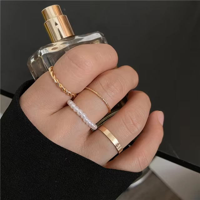 Edgy Dark Heart and Dice Stainless Steel Ring Set