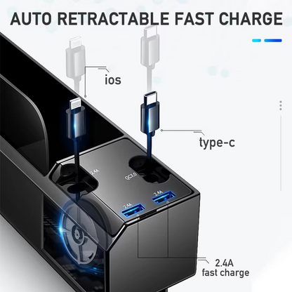 Car Organizer Storage Box with USB Charger