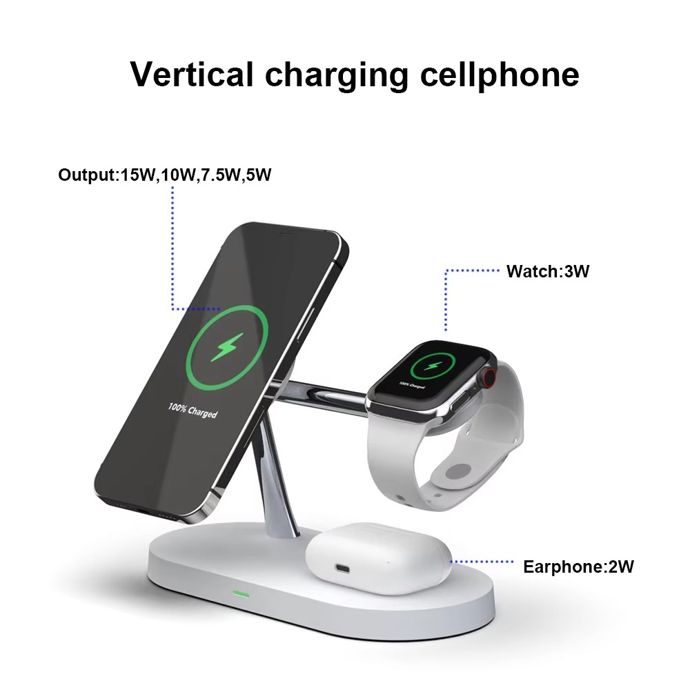 Compact 3 in 1 Fast Wireless Charging Pad