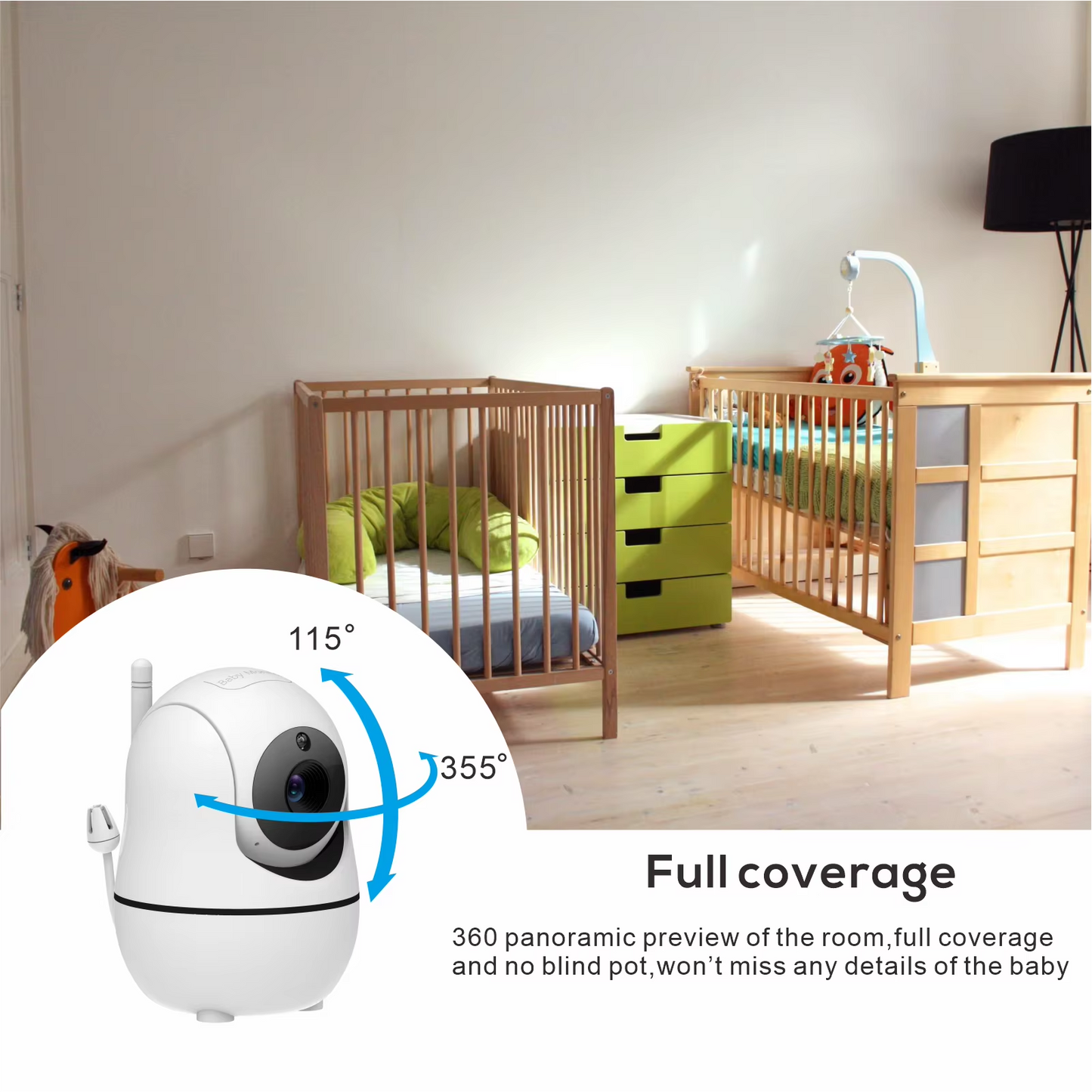 Large Screen Baby Video Monitor with Camera and Audio