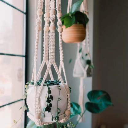 Bohemian Rope Plant Hanger for Indoor Outdoor Decor