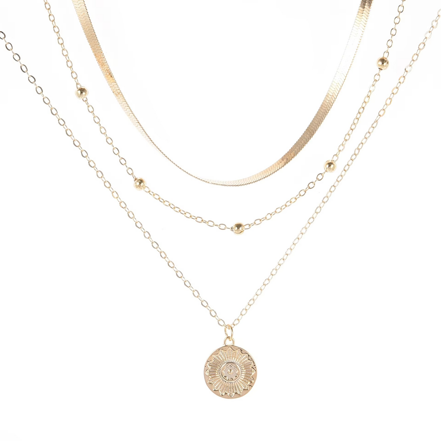Fashionable Layered Heart and Chain Choker Necklace