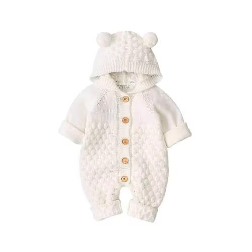 Soft Baby Jumpsuit with Cute Teddy Ears