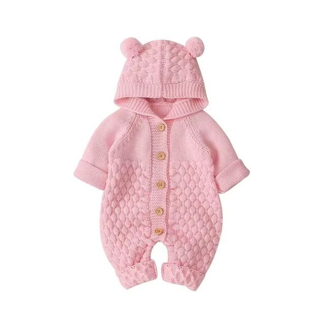 Soft Baby Jumpsuit with Cute Teddy Ears
