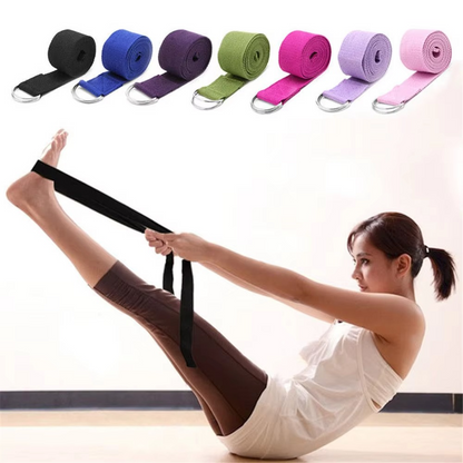 Durable Yoga Strap with Metal Buckle for Fitness Stretching