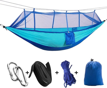 Compact 2-Person Camping Hammock with Bug Net