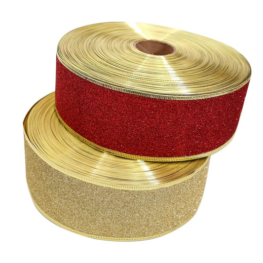 Sparkly Festive Ribbon For Christmas Crafts And Decorations - Hehif