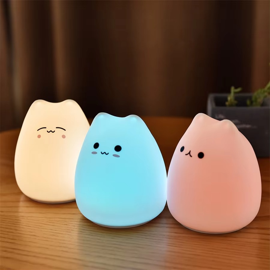 Colorful Kitty LED Nightlight with Touch Control