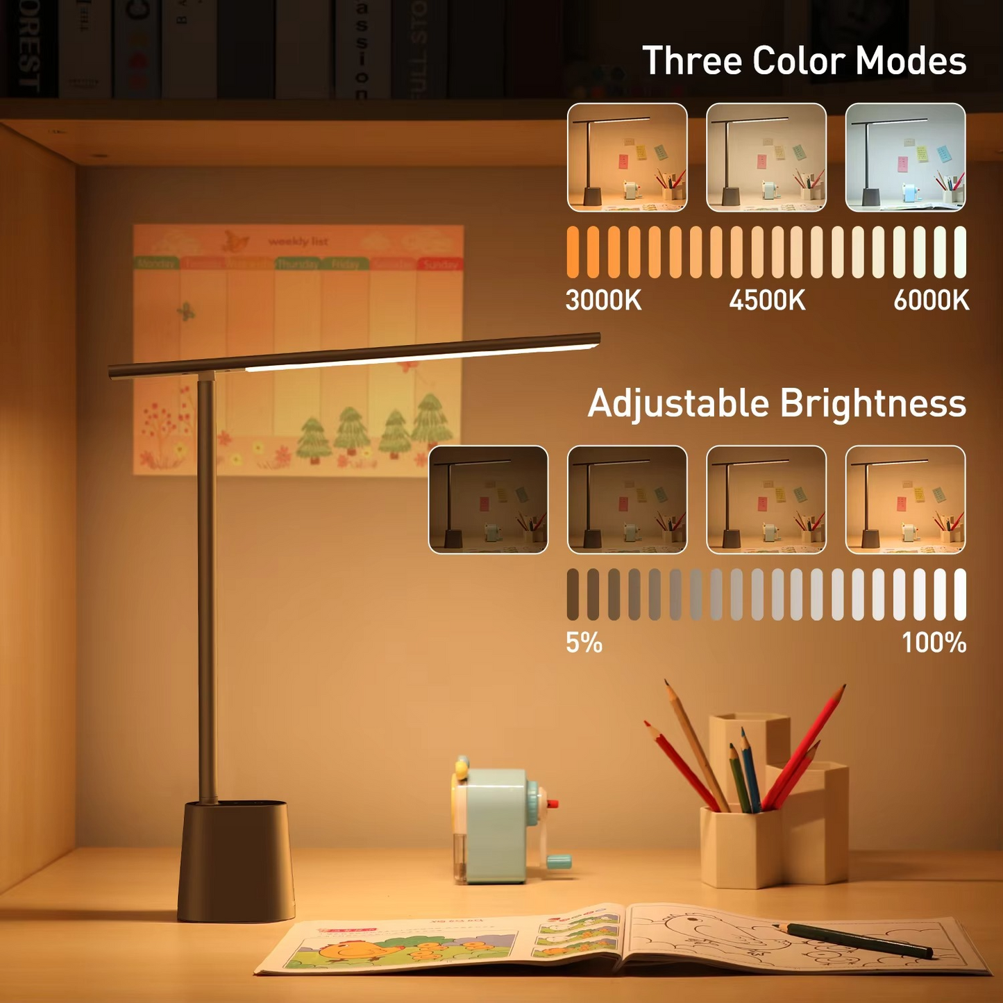 Adjustable Bright LED Table Lamp with Eye Care