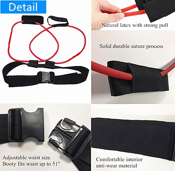 Adjustable Fitness Belt with Resistance Bands for Leg Workouts
