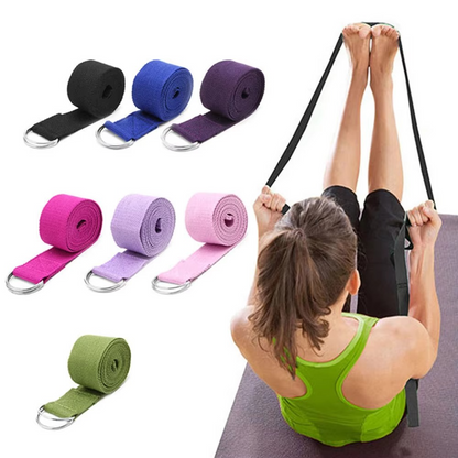 Durable Yoga Strap with Metal Buckle for Fitness Stretching