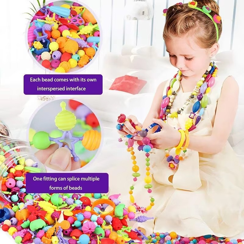 Fun Bead Craft Kit for Children, 100pc Jewelry Set