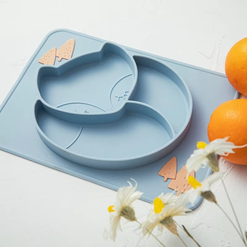 Soft Baby Food Plate with Cute Fox Character