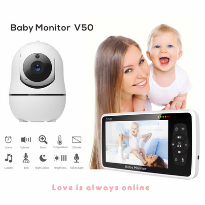 Large Screen Baby Video Monitor with Camera and Audio