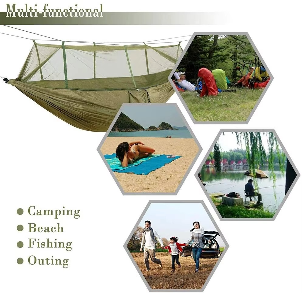 Compact 2-Person Camping Hammock with Bug Net