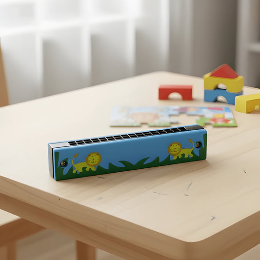 Kid's Easy Play Wooden Harmonica - Hehif