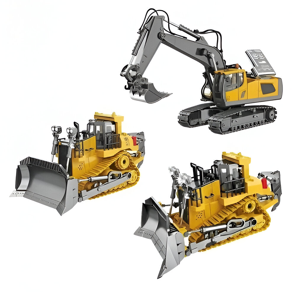Fun Toy Bulldozer and Digger Truck Set for Kids - Hehif