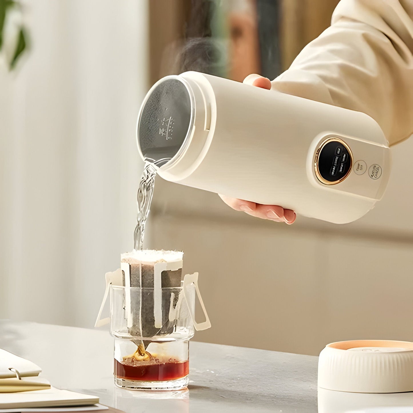 Compact Travel Electric Kettle, Portable Hot Water Boiler