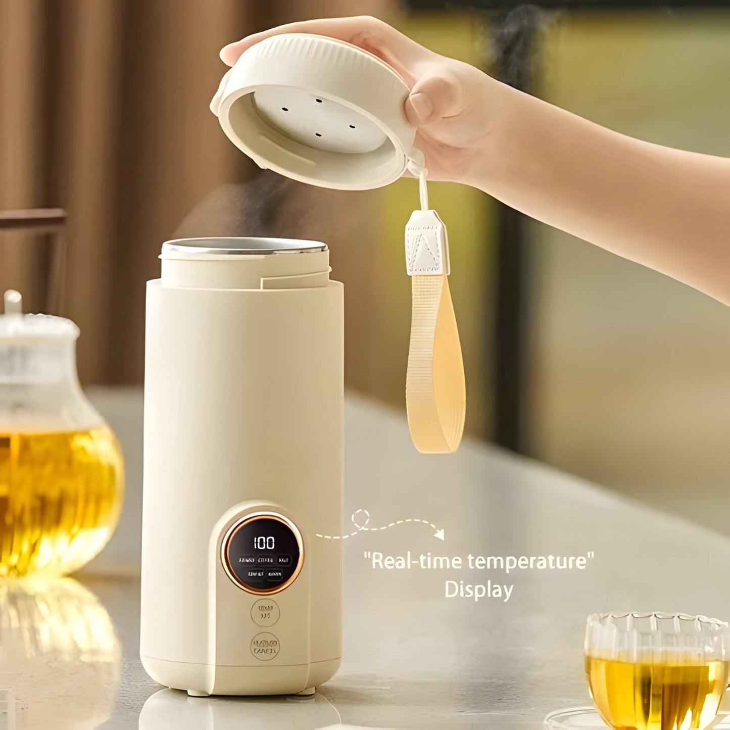Compact Travel Electric Kettle, Portable Hot Water Boiler