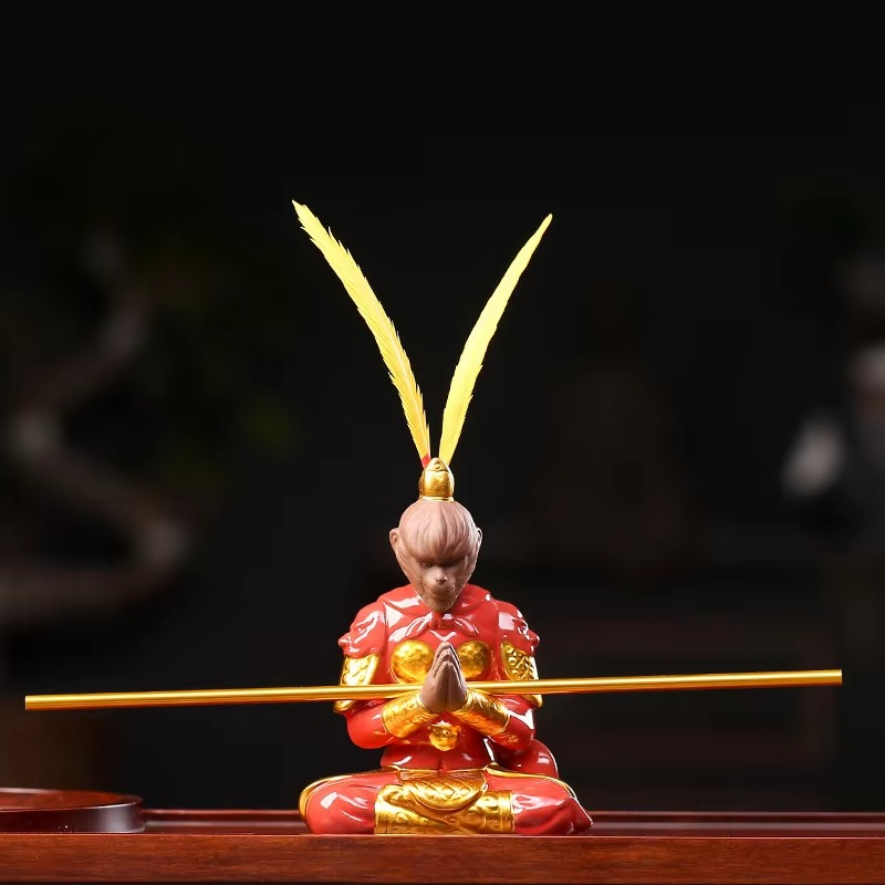 Good Luck Buddha Ceramic Figurine Decor Statue